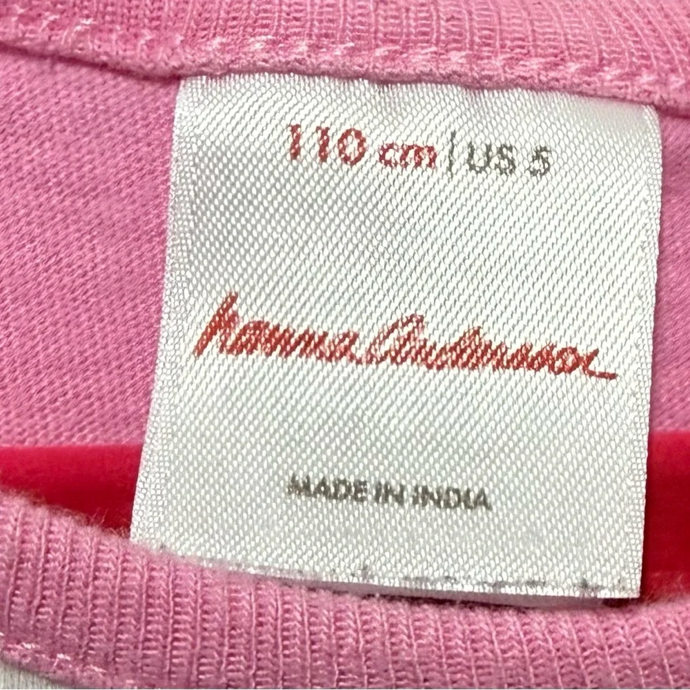 Hanna Andersson Pink & White Striped Short Sleeve Dress with Seashell Print